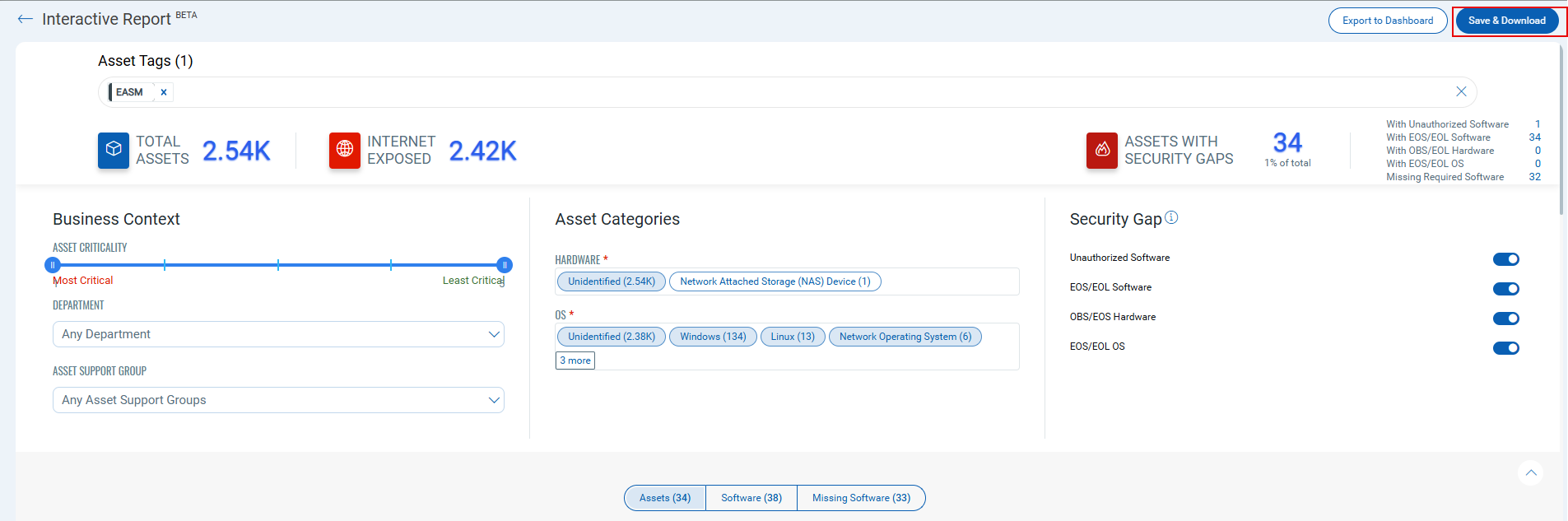Save Interactive Download Report